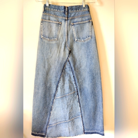 NEW AUTHENTIC Yves Saint Laurent Long Denim Skirt - Picture 5 of 12